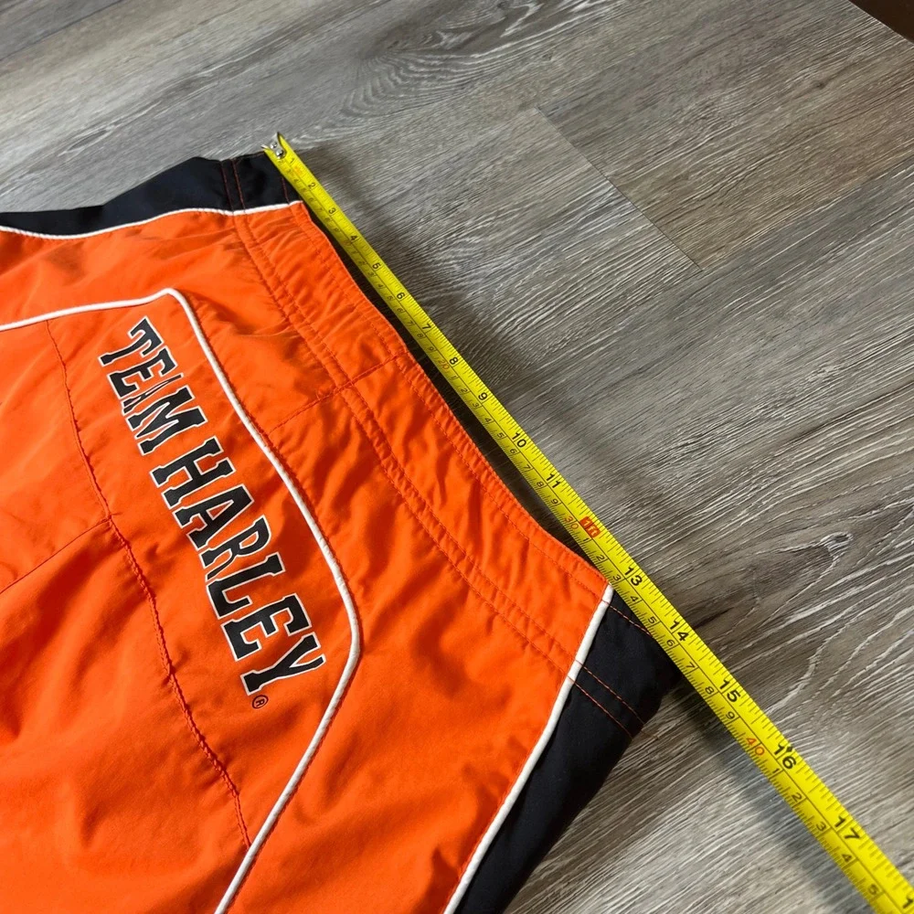 Harley-Davidson Swim Trunks Mens XL Orange Team Harley Board Shorts Mesh Lining